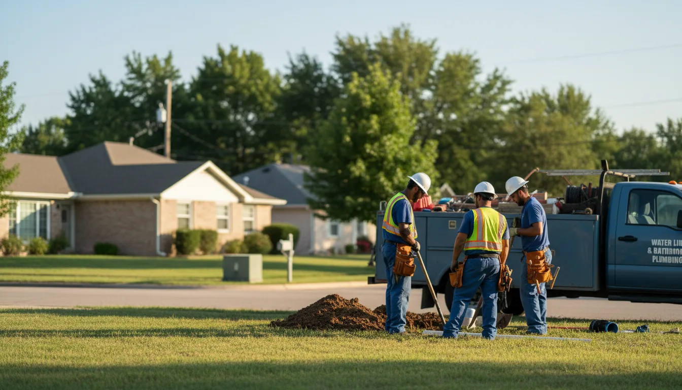 Residential water line and bathroom plumbing service in Vinita, OK